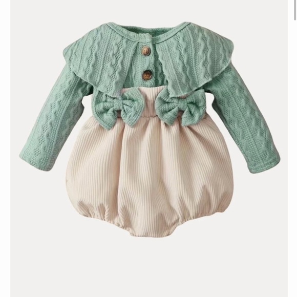 Other - Mint Green and Cream Baby Romper